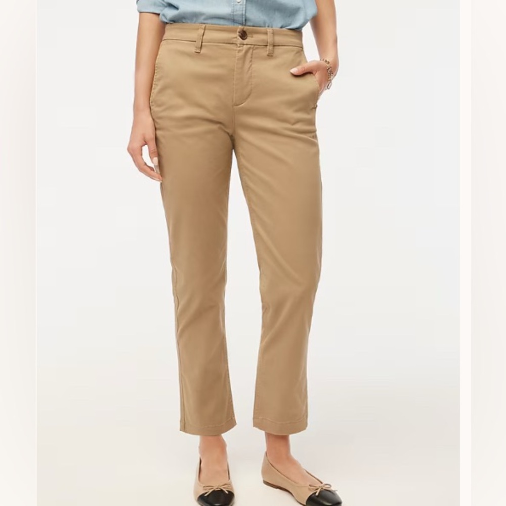 J. Crew High-Rise Girlfriend Chino, Sizes 4 & 6, in Khaki